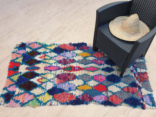 50% OFF CLOSING SALE Vintage Moroccan Rug 3x5.7 Gorgeous Vintage Boujaad Rug | Wool Berber Azilal Rug | Rare Tribal rug | accent rug