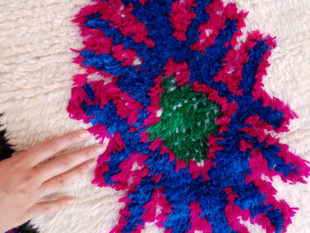 Gorgeous Moroccan Rug  by ME 5.3x8.3 designer Soft Berber Azilal Rug, beni ourain rug, Nursery rug bedroom living room rug