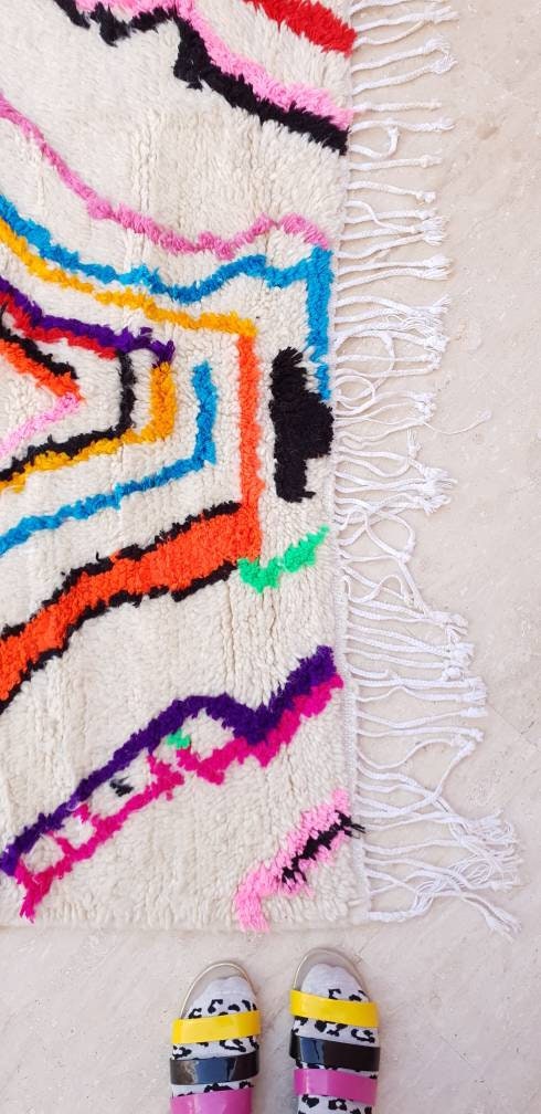 Softest Moroccan rug, Designer Azilal rug Amazing Authentic Berber morrocan rug Colorful rug bedroom rug nursery rug