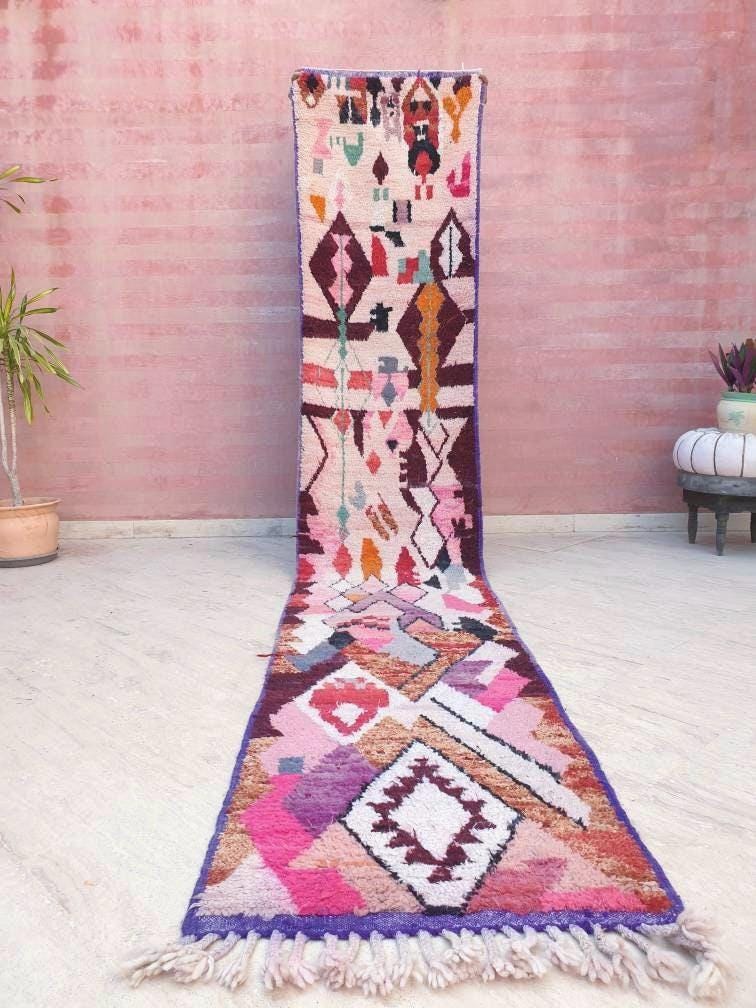 50% OFF CLOSING SALE Gorgeous Moroccan rug 2.3x12.8 "Cocktail Party" Colorful Wool Runner rug, retro style lovely wool hallway boujaad rug