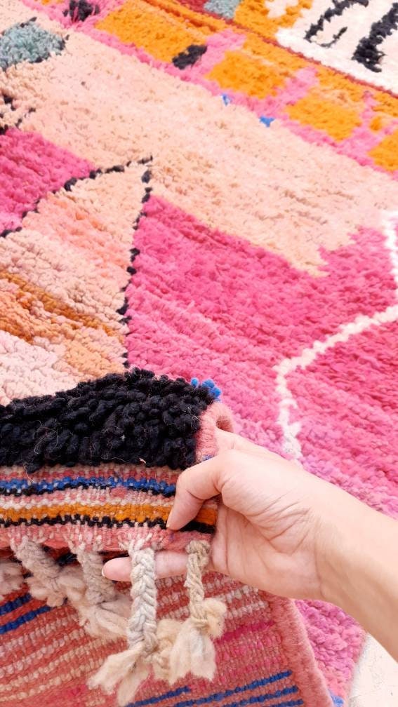 50% OFF CLOSING SALE Gorgeous Moroccan Rug "Sunset in Paradise" 5.4x8.5 Boujaad rug  bedroom rug beni ourain rug Super Pretty Colorful Rug