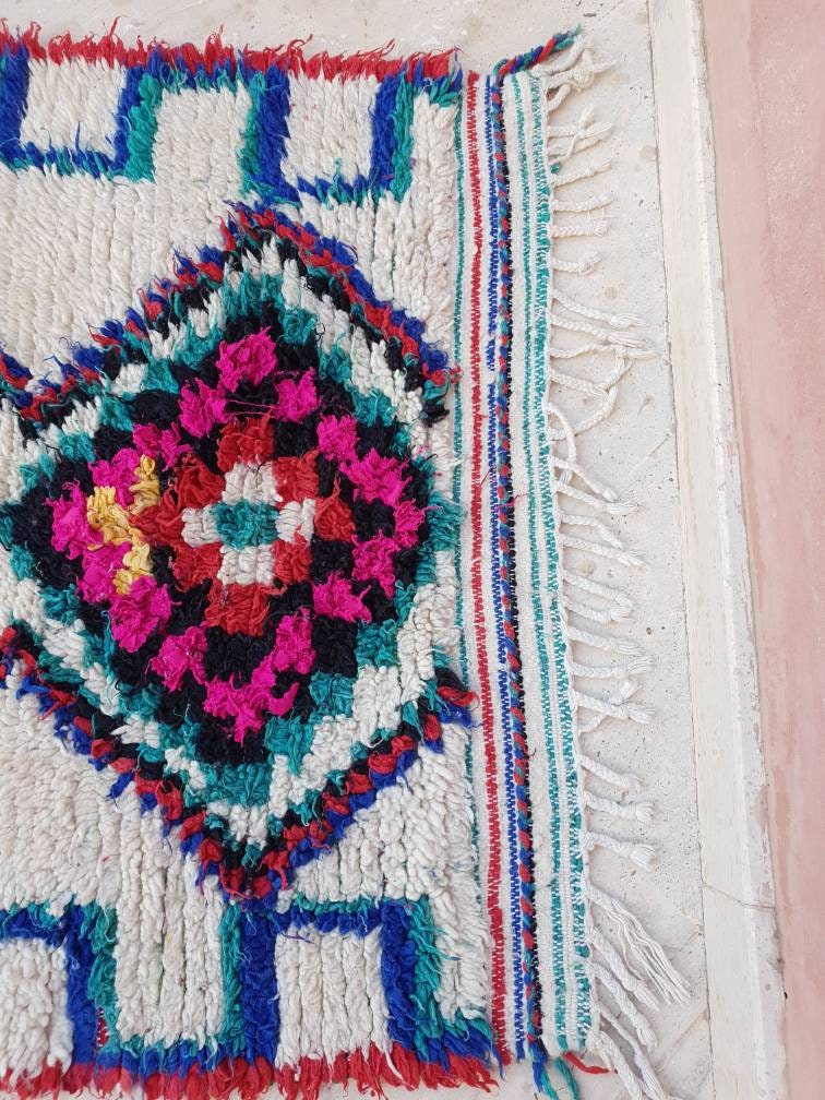 Vintage Azilal rug 3.3x6.5 Moroccan Rug, Runner Rug, Berber Rug, bedroom rug, living room rug, bedside rug, bohemian rug, tribal rug