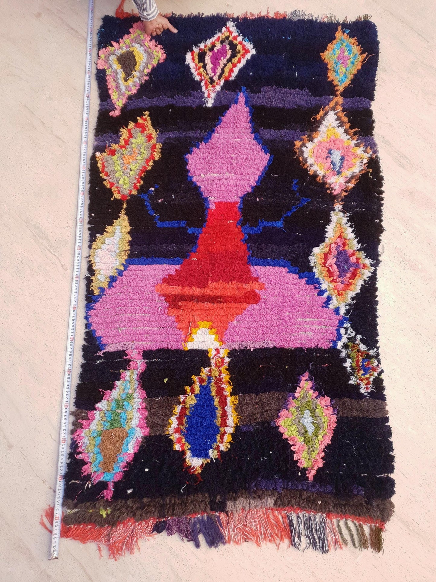 Stunning Moroccan Rug 3.2x5.9 LADY IN RED Gorgeous tribal Rug | Artistic Berber Rug | colorful boujaad Rug | office rug | Blush Boujaad Rug