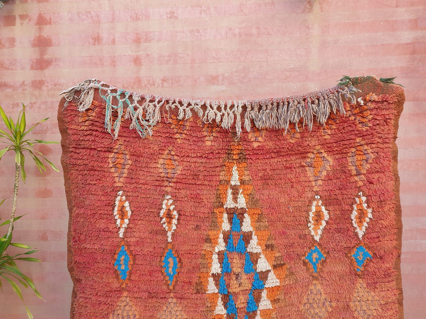 50% OFF CLOSING SALE Precious Vintage Moroccan Rug 4.3x8 "Cinnamon Delight" Brown boujaad rug, terracota earth tones rug