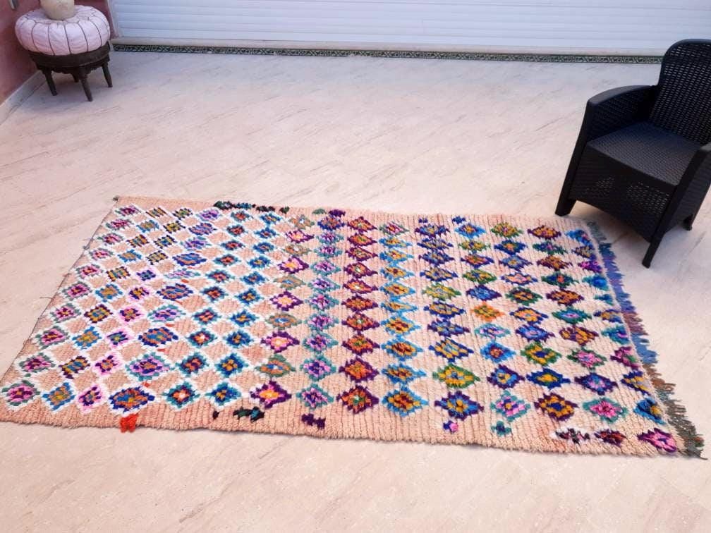 Gorgeous Moroccan Rug 4.5x8.1 Super Pretty Pastels Colorful rug  Blush moroccan rug,  beni ourain rug soft handmade rug living room rug