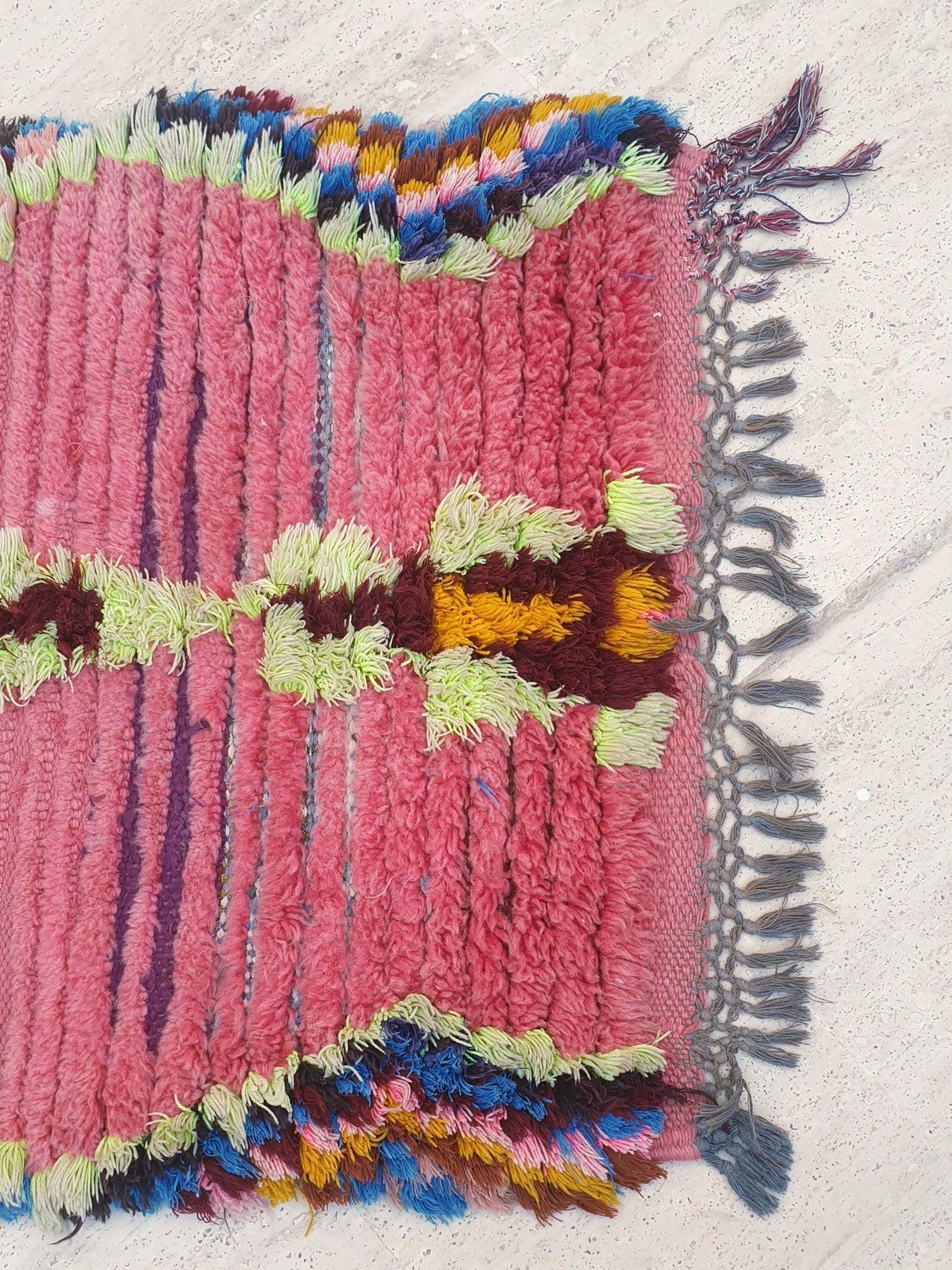 Gorgeous Moroccan rug 2.7x7.2 pink runner rug, Boujaad blush rug, colorful lovely boujaad rug, hallway rug, bedroom rug