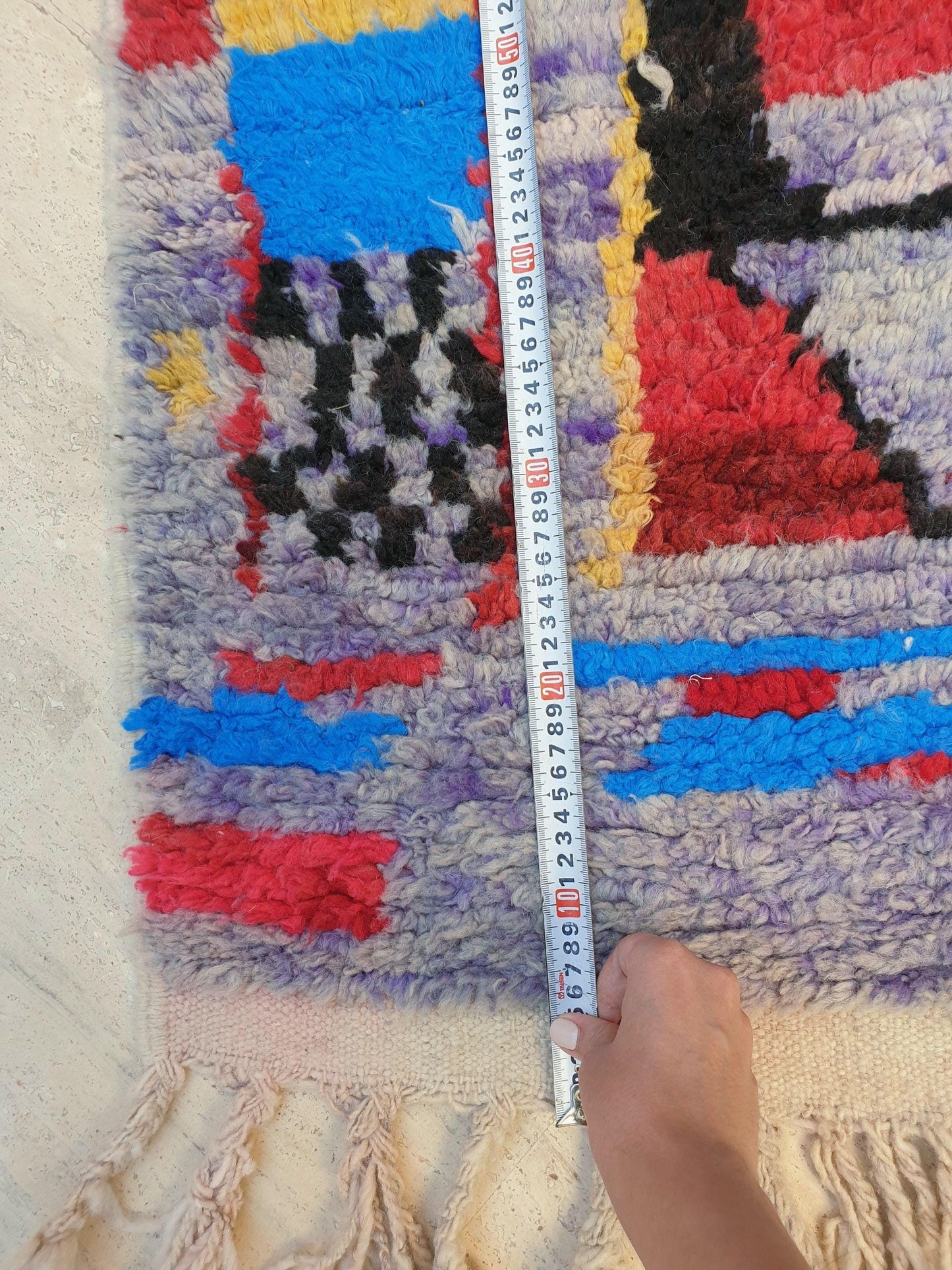 50% OFF CLOSING SALE Gorgeous Moroccan Rug boujaad rug 4.1x6.3 Purple Wool rug, living room rug, Unique Abstract Red Yellow rug bedroom rug