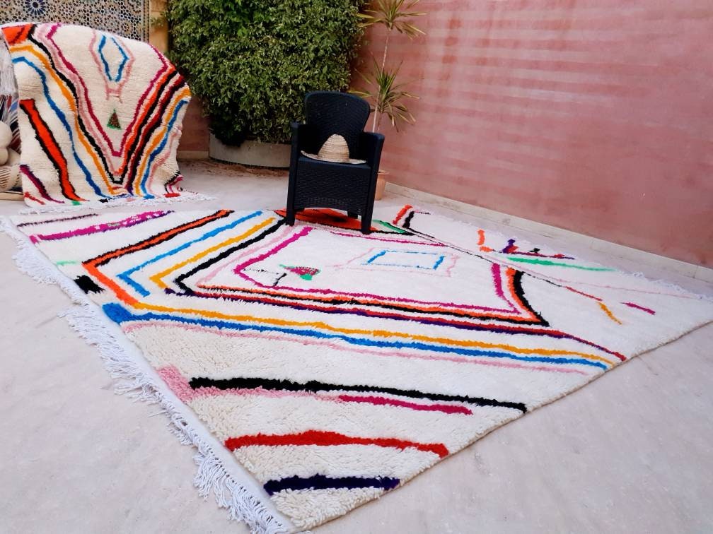 Softest Moroccan rug, 8.3x10 Gorgeous Large Azilal rug Authentic Berber morrocan rug Colorful rug bedroom rug