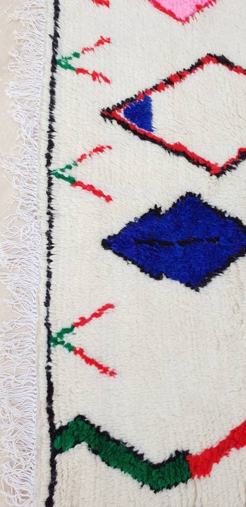 Moroccan rug soft Azilal rug 4.6x7.2 most authentic berber morrocan rug, "Fati Flower" bedroom rug living room rug nursery rug boho rug