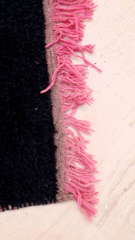 50% OFF CLOSING SALE Beautiful Moroccan rug 6.5x10.2 Gorgeous Abstact black large Beni Ourain Rug, bedroom rug living room rug