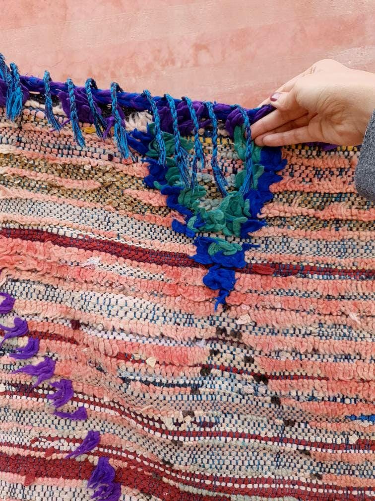 50% OFF CLOSING SALE Vintage Moroccan Rug 4.5x6.7 Gorgeous Abstract boujaad Rug large bedroom rug living room rug, Pink red rug