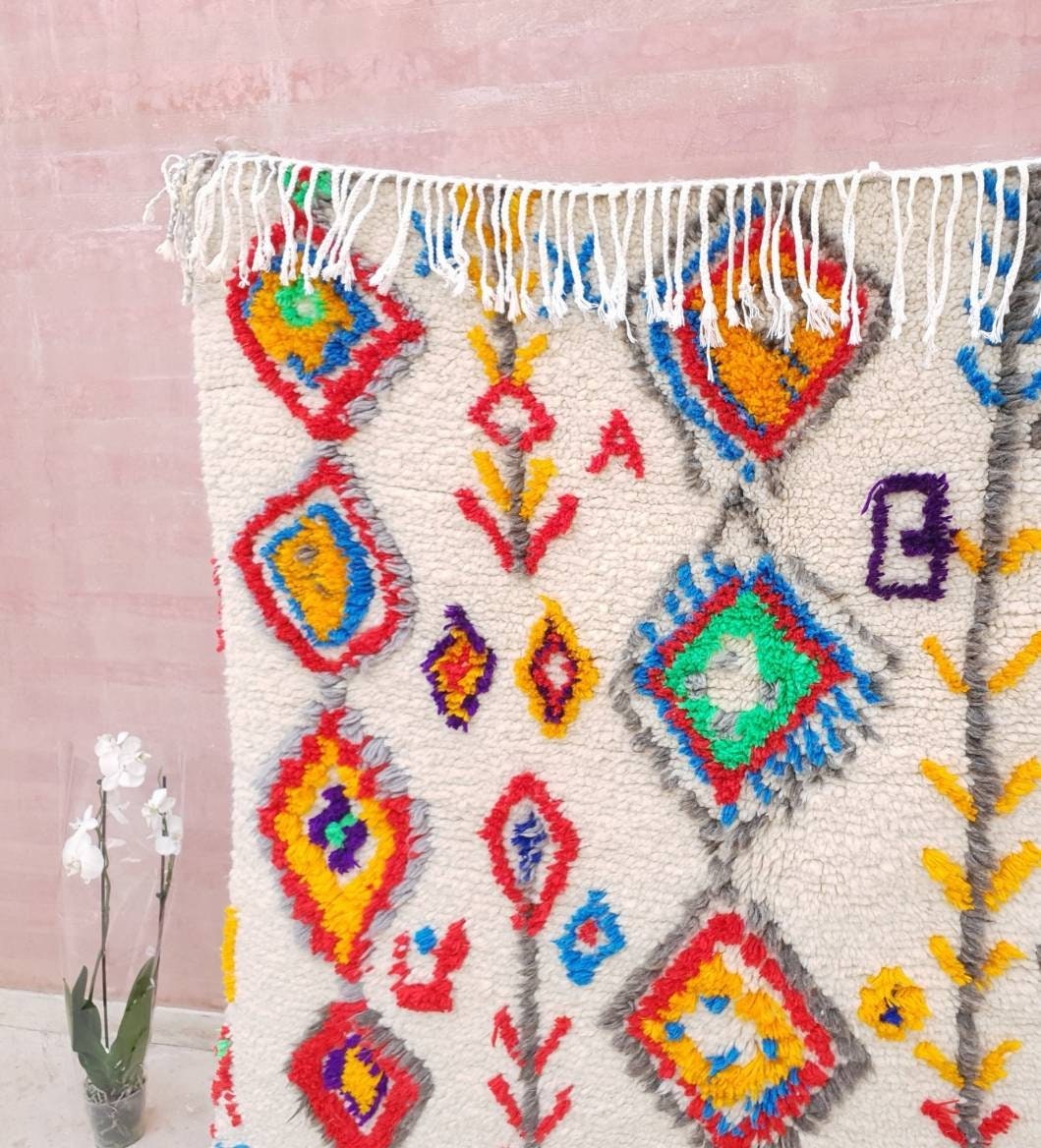 Moroccan rug, 5x8.5 "Fine Azilal Rug "Oil Painting" Artist rug, designer rug berber colorful rug morrocan rug bedroom rug