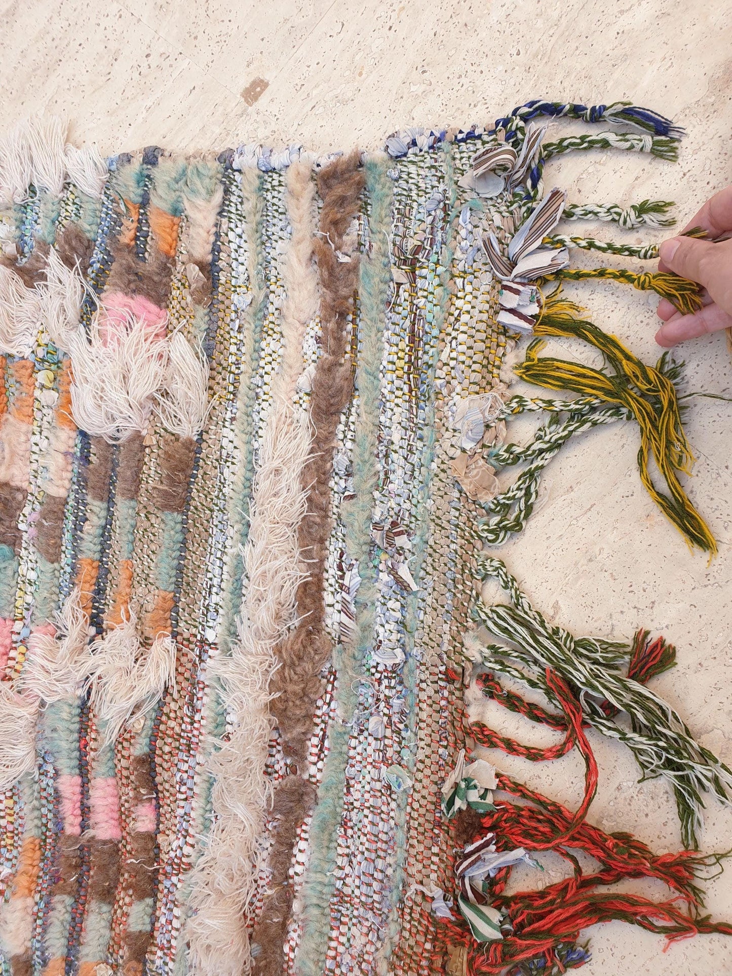 50% OFF CLOSING SALE Vintage Moroccan rug 3.3x10 Gorgeous Blush earth tones Checkered rug | Pinl Brown Boujaad rug, boujad statement piece