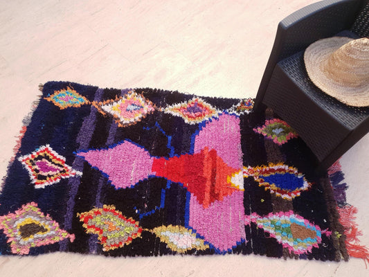 Stunning Moroccan Rug 3.2x5.9 LADY IN RED Gorgeous tribal Rug | Artistic Berber Rug | colorful boujaad Rug | office rug | Blush Boujaad Rug