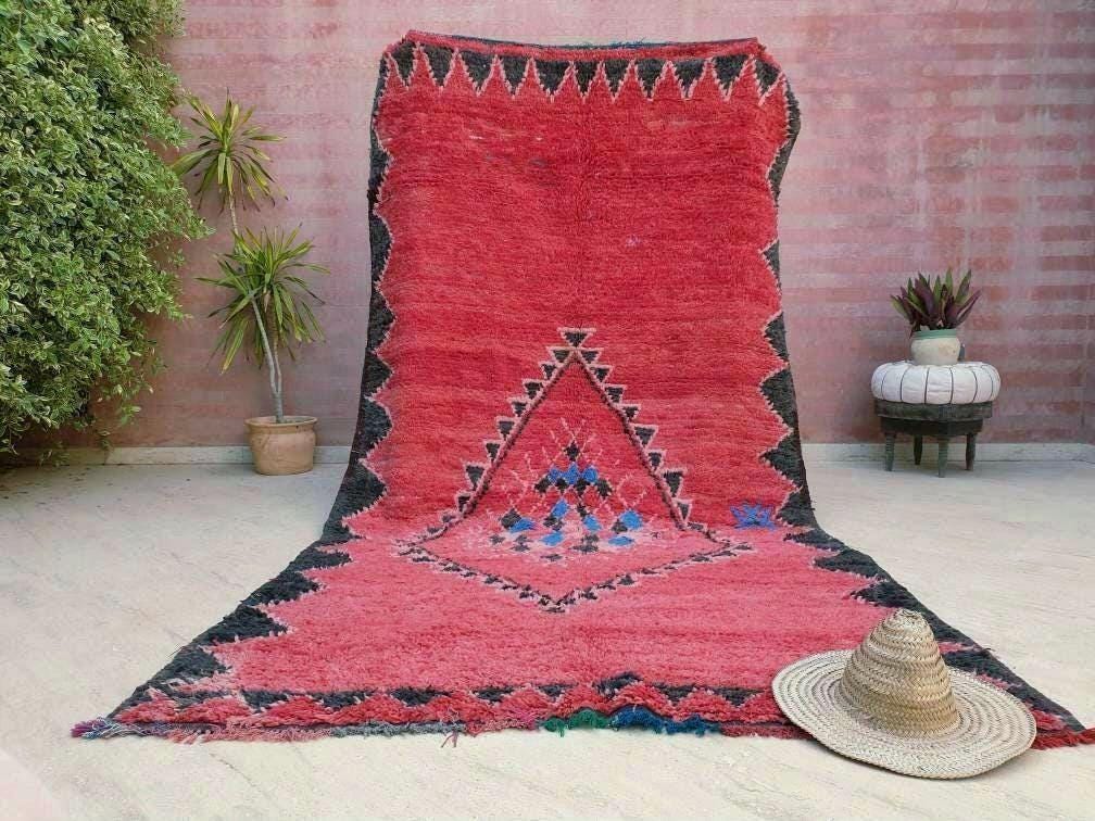 Vintage Moroccan Rug 5.6x10.5 Stunning Red boujaad rug boujad rug unique rug living room rug