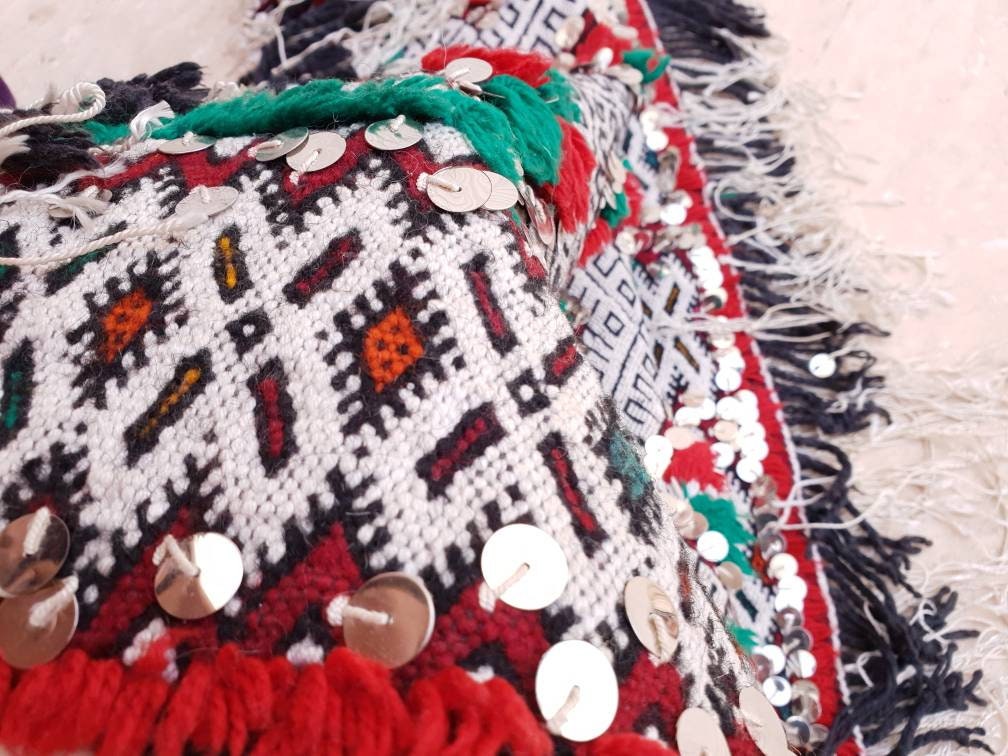 Wedding blanket, One-of-a-kind  Antique Moroccan Wall rug with sequins bedroom rug bedside rug wall rug art rug antique rug morrocan rug