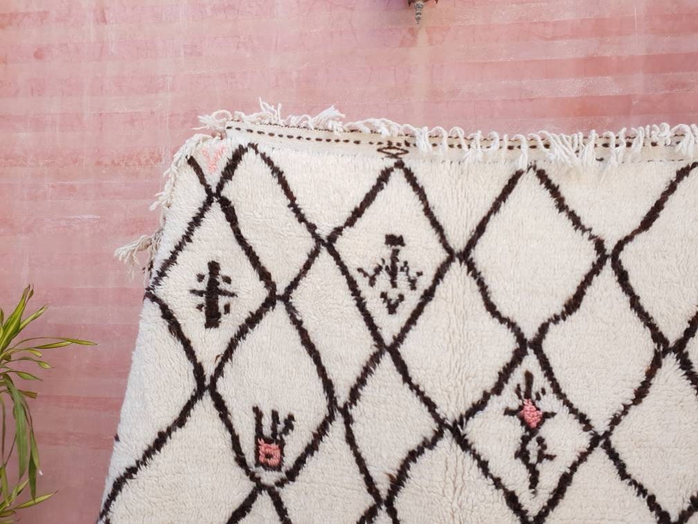 Unique Morrocan Rug 6.1x10 by Me, fine wool rug Moroccan Artist rug bedroom rug living room rug, finest wool rug beni ourain rug, azilal rug