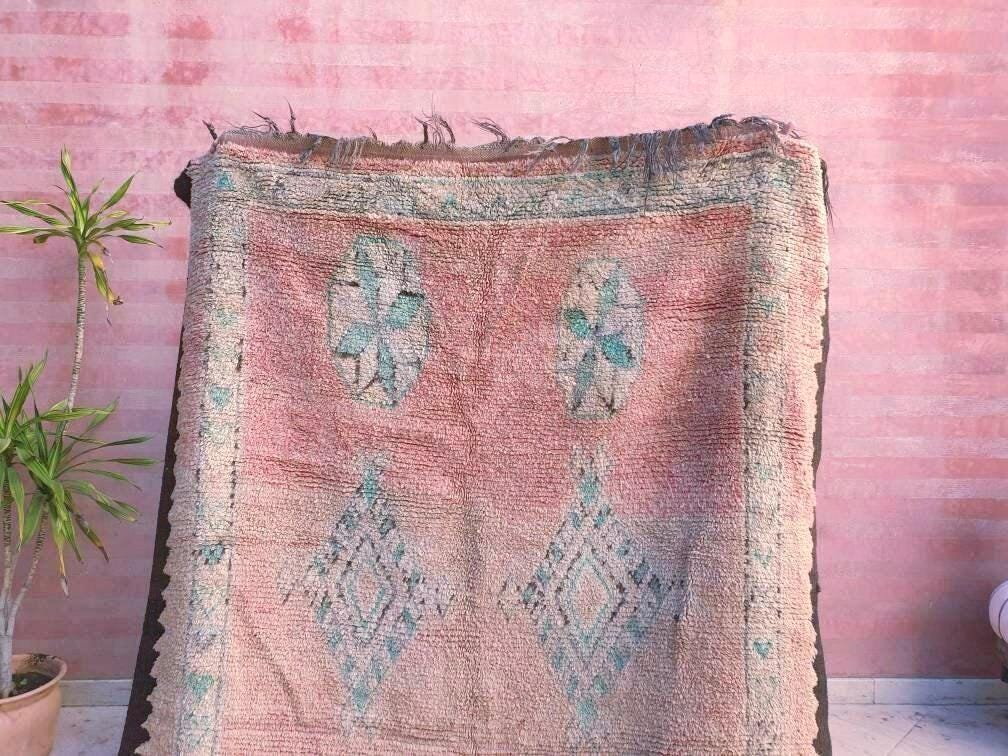 50% OFF CLOSING SALE Gorgeous Vintage Moroccan Rug 5.2x11.3 marvelous pastels beige teal rug Boujaad rug large berber peach boujad rug