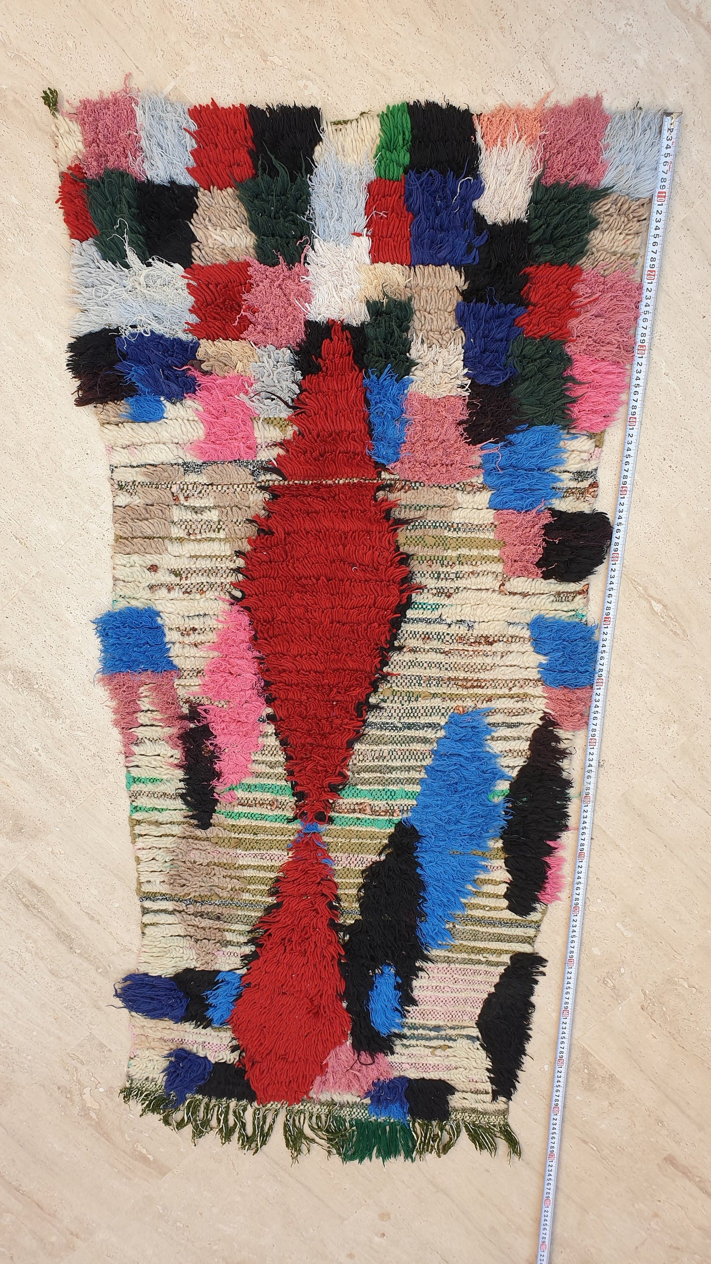 Vintage Moroccan Rug 2.5x5.4 Boucherouite Berber Rug, living room rug, rare morrocan rug bedroom rug accent rug