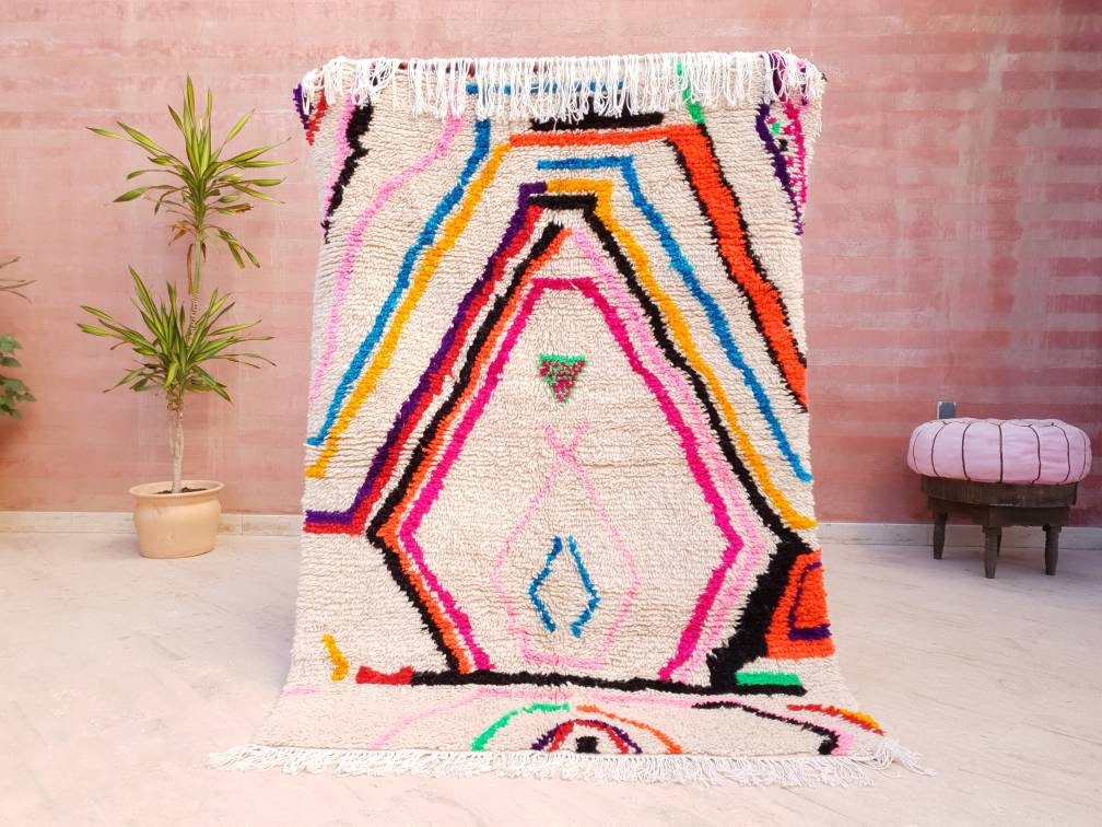 Softest Moroccan rug, Designer Azilal rug Amazing Authentic Berber morrocan rug Colorful rug bedroom rug nursery rug