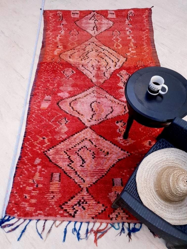 50% OFF CLOSING SALE Vintage Moroccan rug 5x8.7 Precious boujaad rug blush red carpet, Incredible Unique tribal living room rug