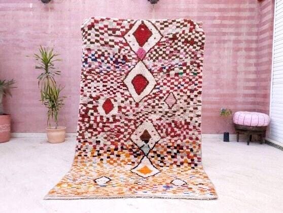 50% OFF CLOSING SALE Vintage Moroccan rug 5x8 boujaad rug gorgeous authentic Berber beige living room rug bedroom rug beni ourain rug