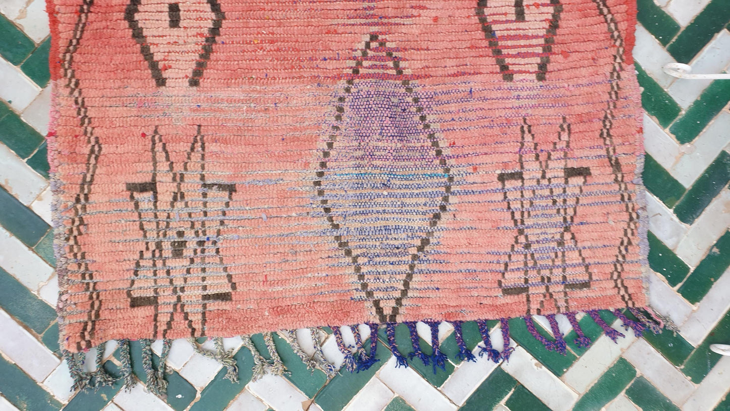 Beautiful  Peach runner rug geometric tribal rug