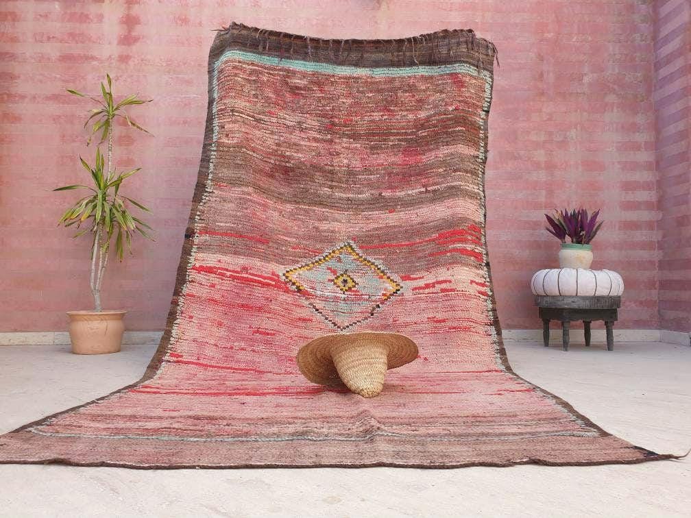 Vintage Moroccan Rug 5.3x10.3 "Blush Sahara" Stunning Blush pink rug | Unique Boujaad rug | blush pink bedroom rug