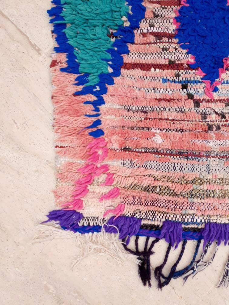 50% OFF CLOSING SALE Vintage Moroccan Rug 4.5x6.7 Gorgeous Abstract boujaad Rug large bedroom rug living room rug, Pink red rug