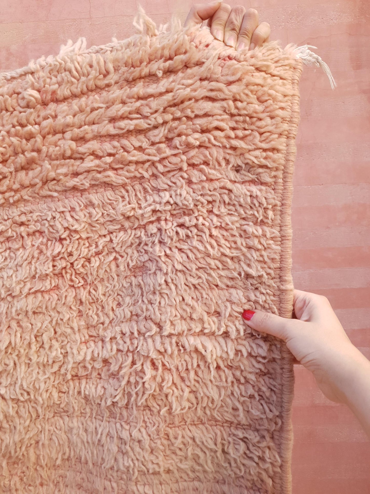 Vintage Moroccan Rug Gorgeous Blush Pink Peac Boujaad rug 3.8x7.2 Sands unique blush soft tones rug, bedroom beni ourain rug faded solid rug