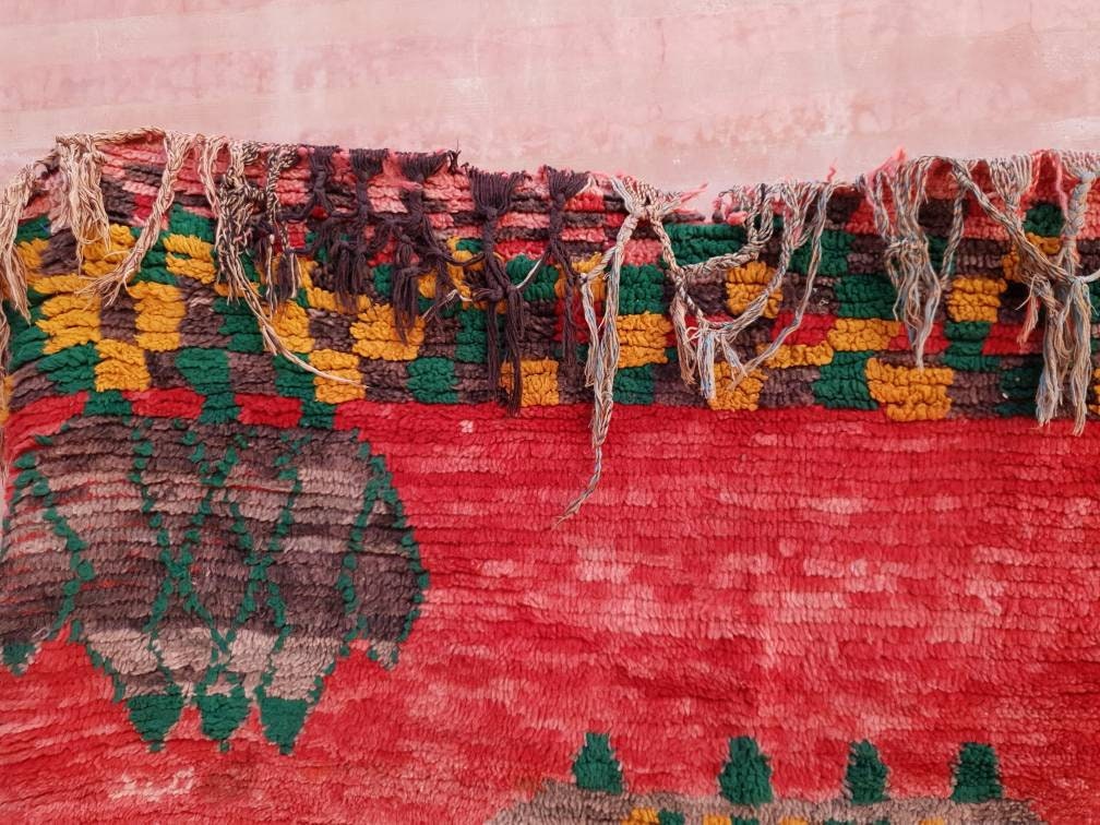 50% OFF CLOSING SALE Vintage Moroccan Rug 5.6x6.7 incredible Abstract Muted Rug "That Face" Striking vintage Boujaad Rug | Boujad rugs