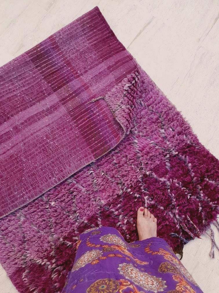 50% OFF CLOSING SALE Vintage Moroccan Rug 3.5x6.2 Gorgeous Purple Boujaad rug, Tribal rug, Unique rug,  purple wool rug boujaad Wool rug