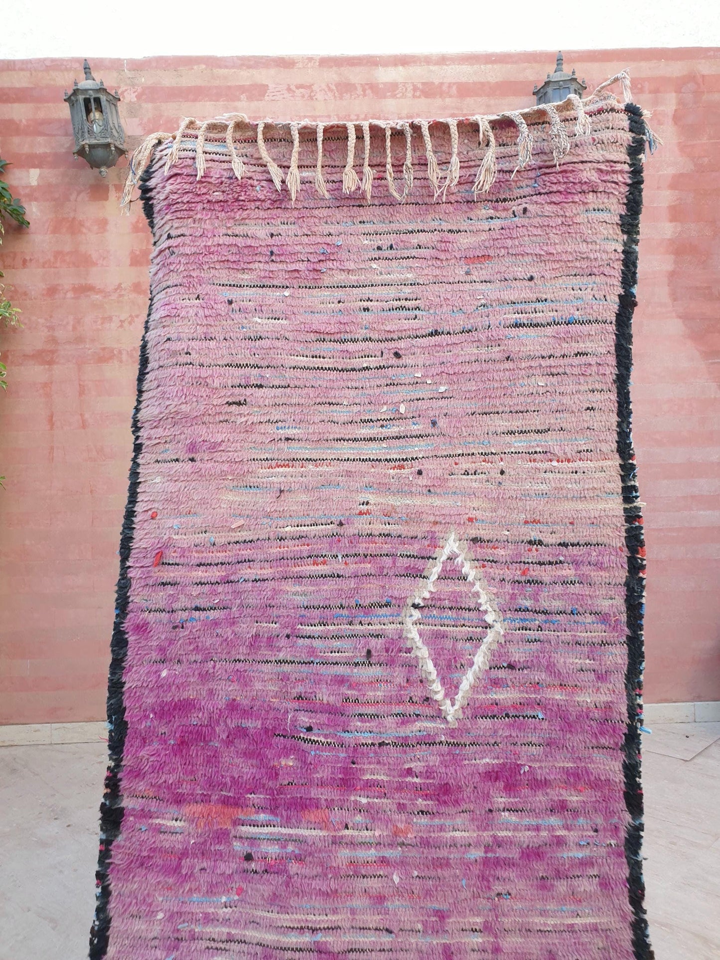 50% OFF CLOSING SALE Vintage Moroccan Runner Rug 3.2x10  Gorgeous Boujaad Rug "Purple Dream" Runner rug Blush mauve Lavender rug