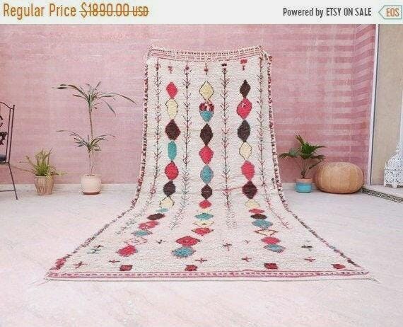Vintage Moroccan Rug 5x11 Gorgeous Vintage Azilal Rug vintage Berber Rug, large Handmade Rug antique living room rug