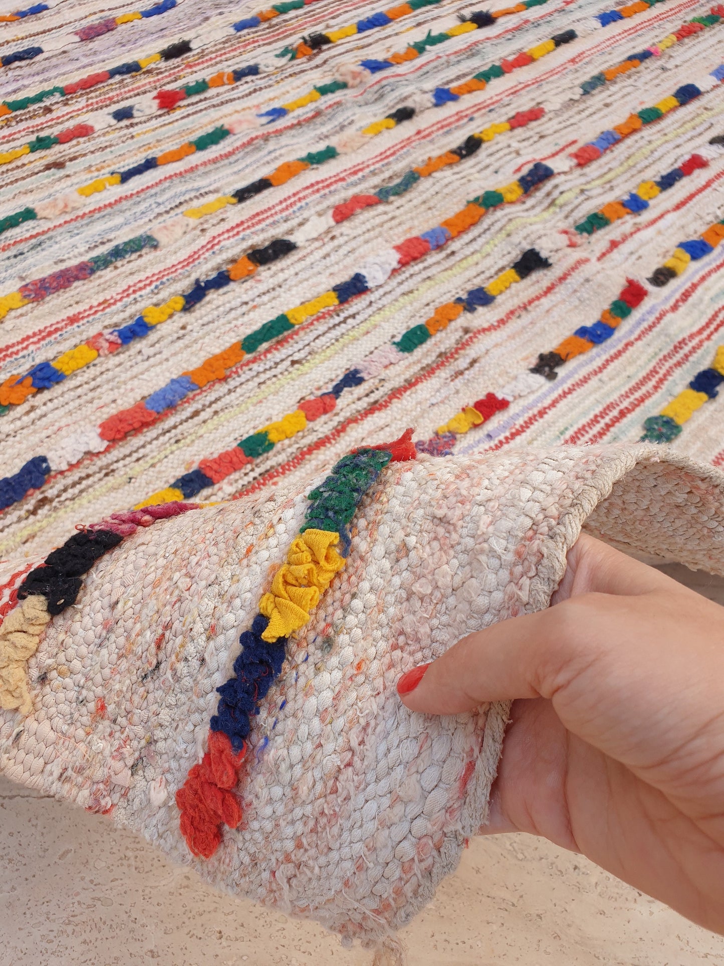 Beautiful vintage moroccan kilim rug 4.3x7 Unique berber offwhite rug, embroidery like woven wool flatwoven rug