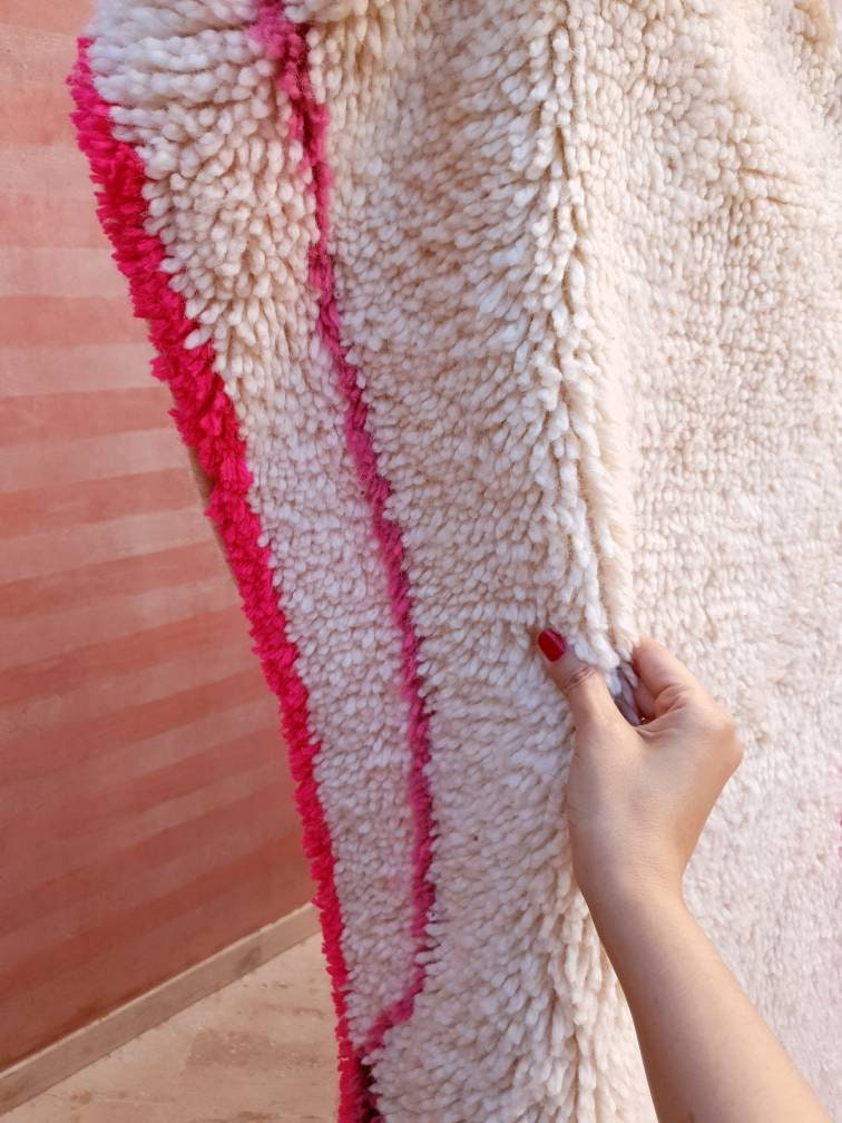 50% CLEARANCE SALE Fine Moroccan Rug 5.5x8.5 Super Pretty Soft Azilal Rug By Me, nursery rug Fushia Hot pink Rug bedroom beni ourain rug