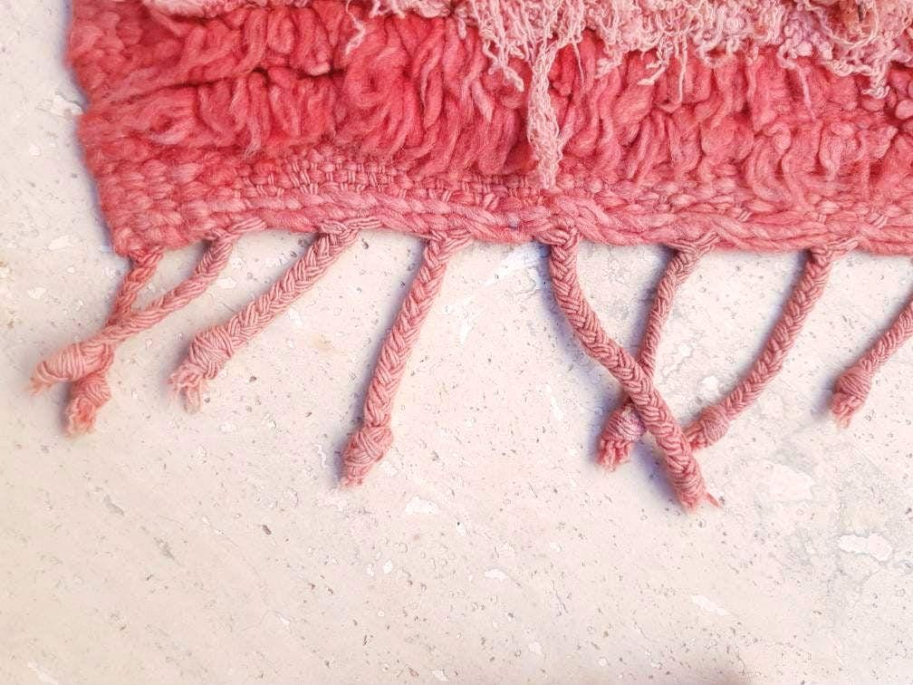 50% OFF CLOSING SALE Vintage Moroccan rug 4x7.5 Stunning Blush Red Boujaad rug | Blush Abstract rug | bedroom  handmade wool rug