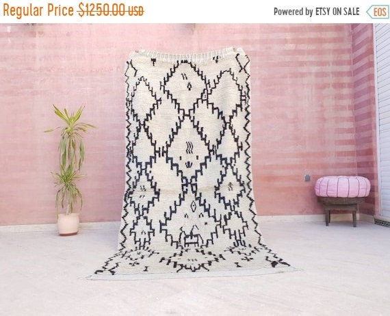50% OFF CLEARANCE SALE Vintage Moroccan rug 4x8.5 berber Azilal rug bedroom rug living room rug geometric boujaad rug, handmade antique rug