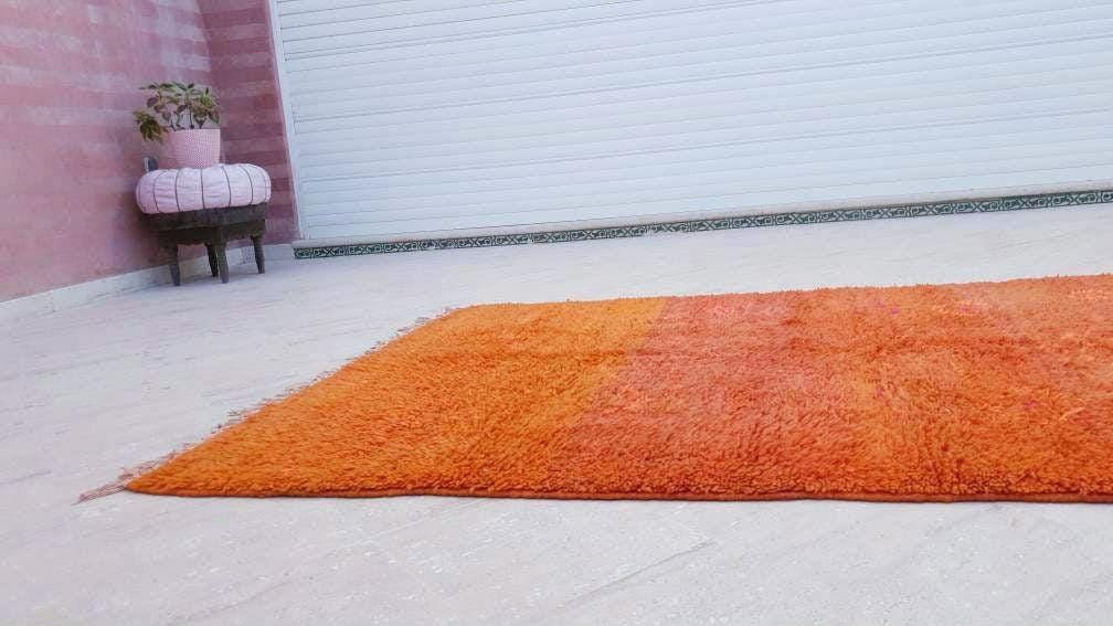 50% OFF CLOSING SALE Vintage Moroccan Rug 4.6x7.3 Stunning unique Orange boujaad rug, Vintage Beni Ourain Rug, beni ourain Rug, plush carpet