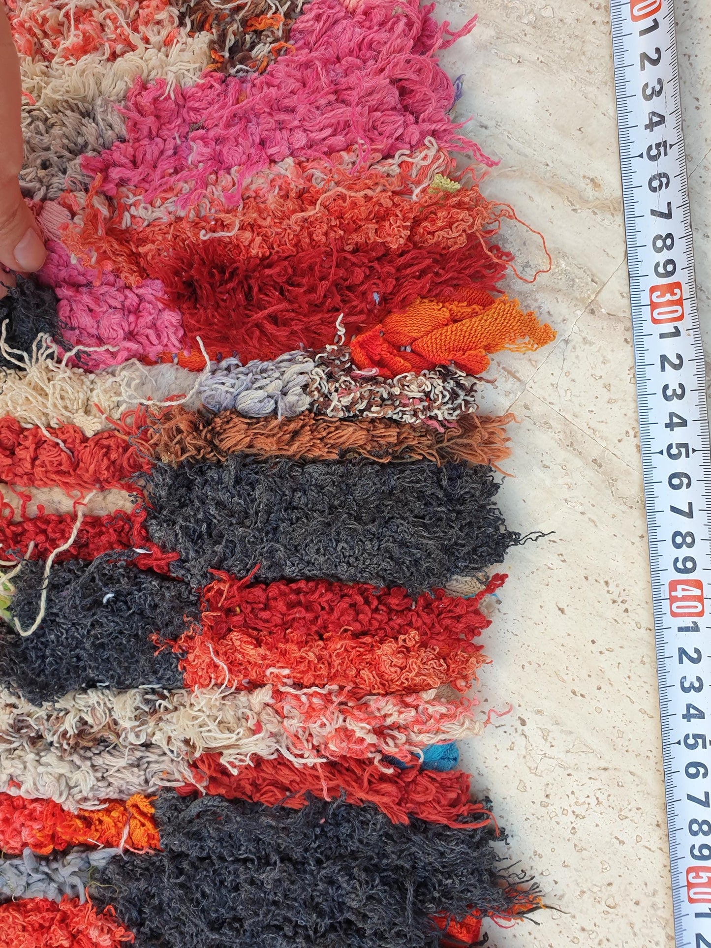 Beautiful Moroccan runner rug 2.8x6.6 Colorful Boucherouite Rug, Tribal Morocco accent rug