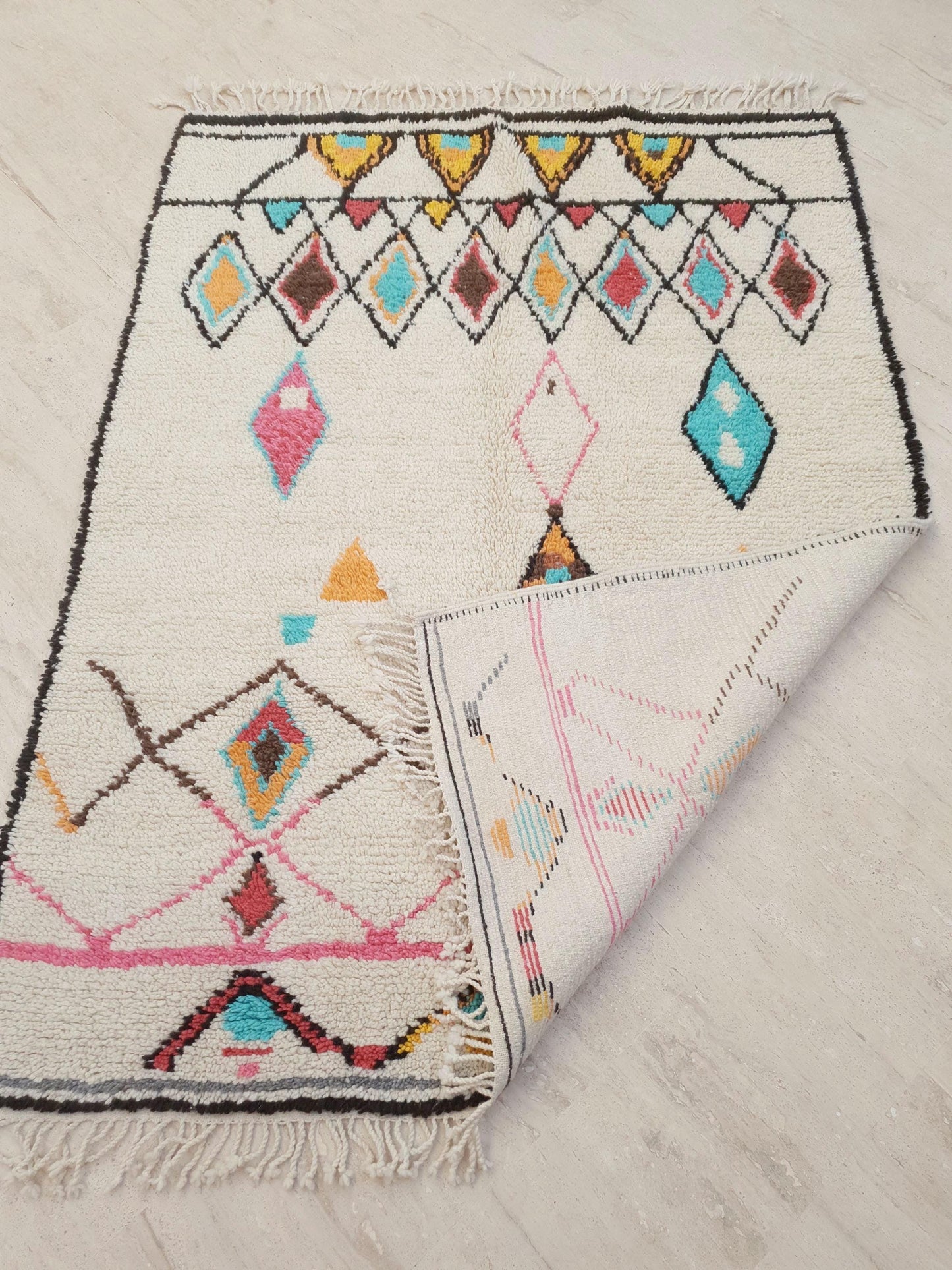 Gorgeous Moroccan Rug Finest Soft Moroccan Rug by ME 5.3x7.3 Berber Azilal Rug, beni ourain rug, Nursery rug