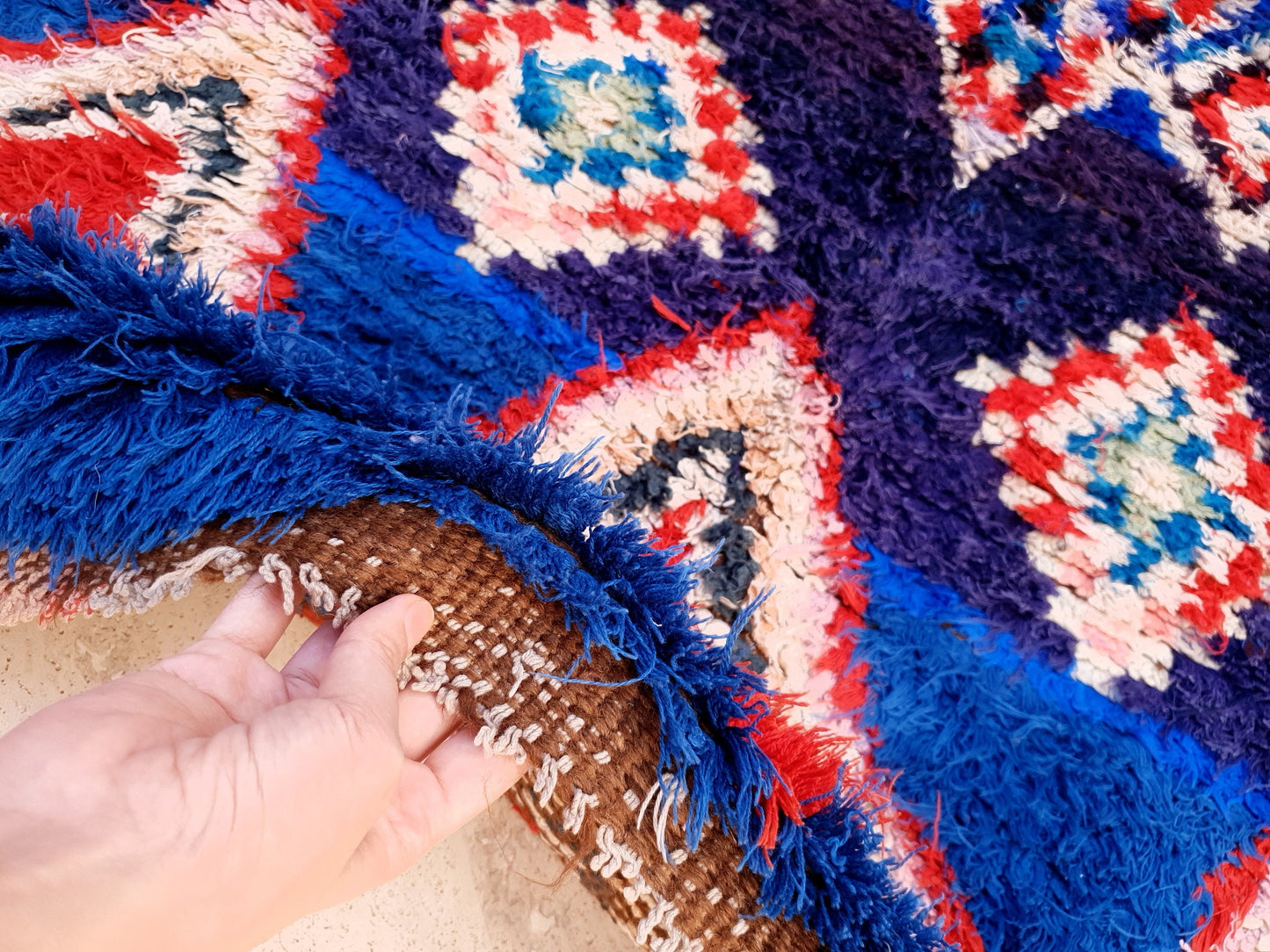 50% OFF CLOSING SALE Majestic Vintage Moroccan rug 5.2x8 "Blue Orchid" Unique Stunning blue Azilal Berber rug, boujaad rug boucherouite rug