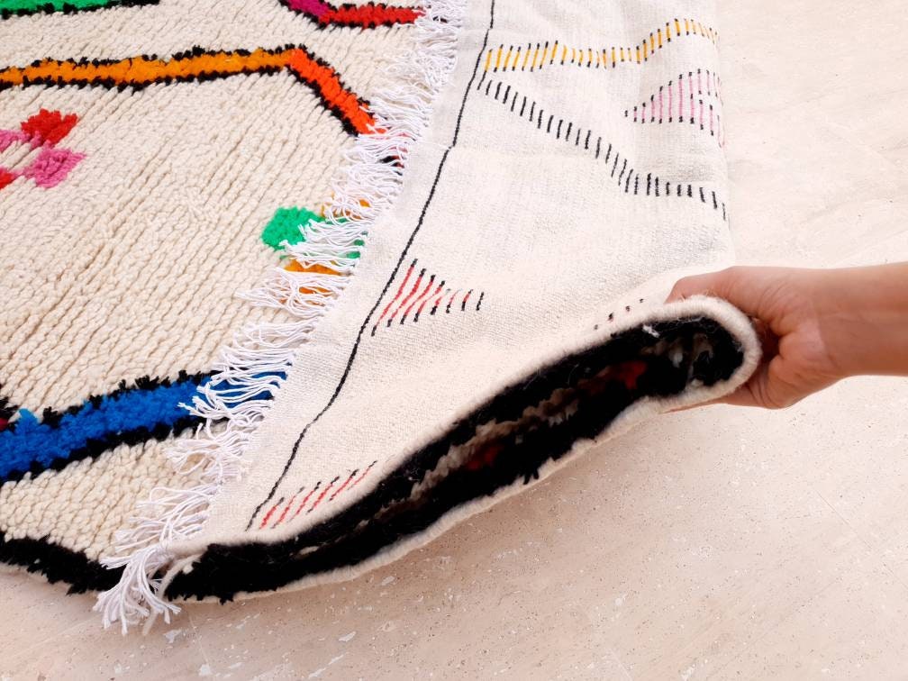 Fine Moroccan rug 5.6x8.5 Original Artist rug, Azilal rug Designer rug, Perfect Bedroom, living room or nursery rug ZAYA145