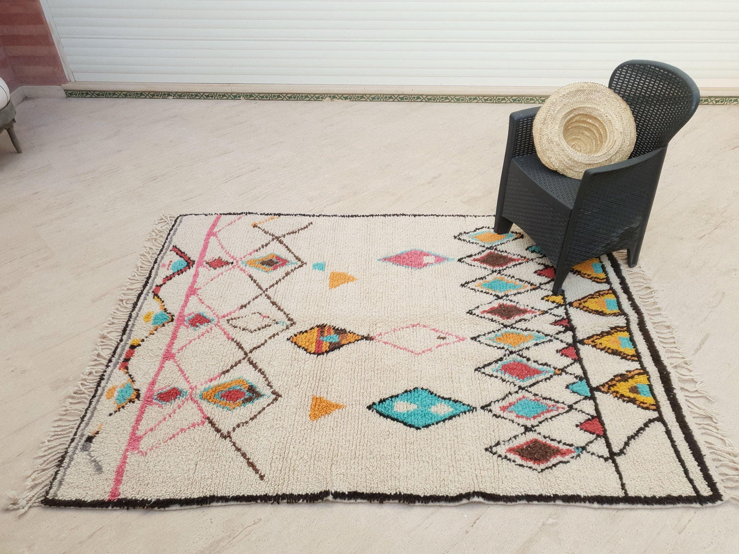 Gorgeous Moroccan Rug Finest Soft Moroccan Rug by ME 5.3x7.3 Berber Azilal Rug, beni ourain rug, Nursery rug