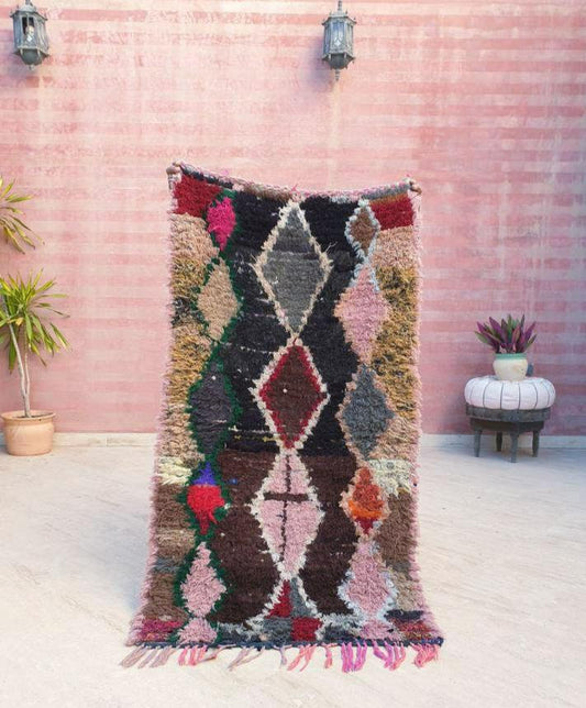 50% OFF CLOSING SALE Vintage Moroccan Rug 2.7x5 Stunning Unique  Colorful Pretty vintage Rug, blush pastels boujaad berber rug artistic rug
