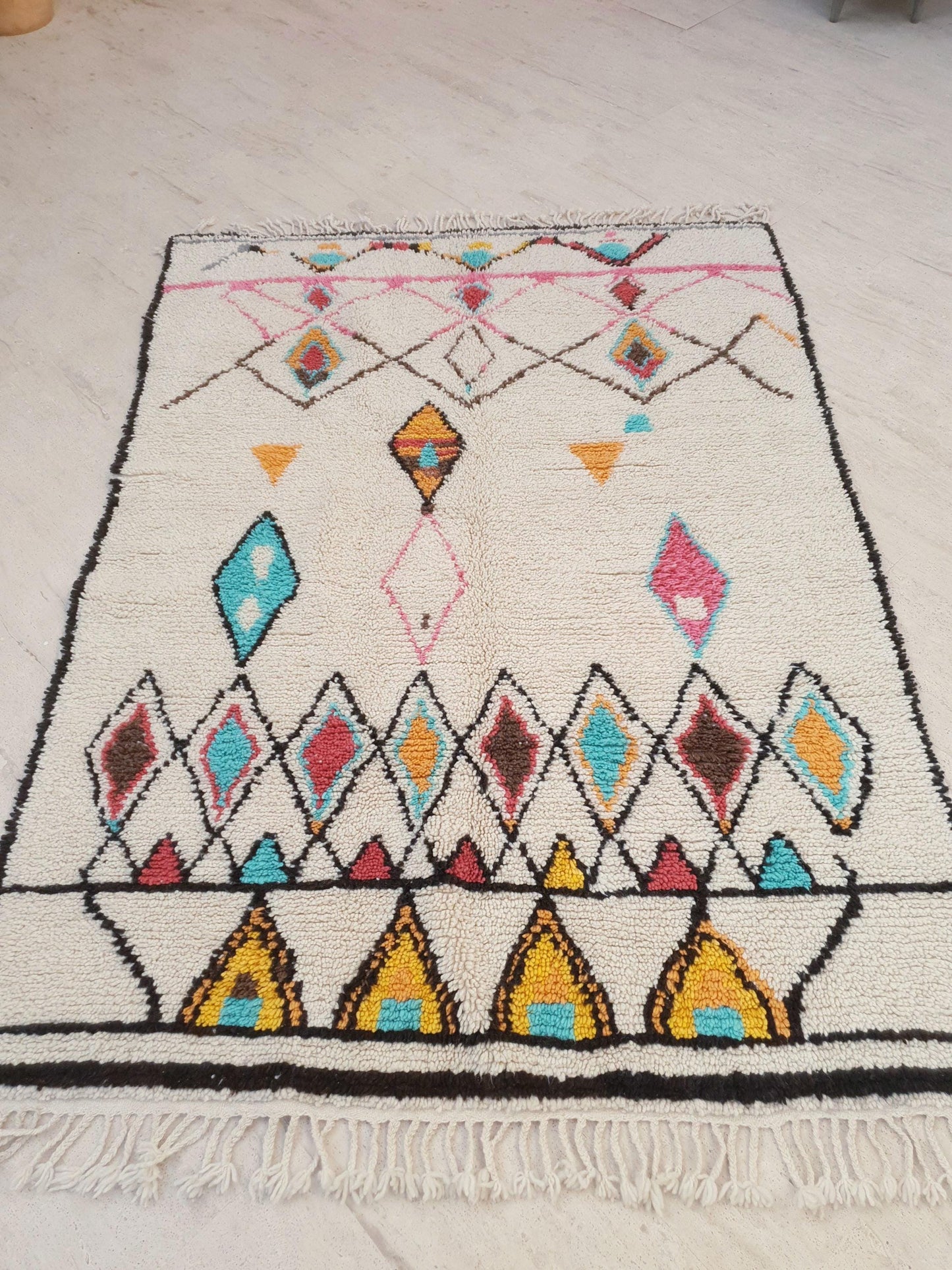 Gorgeous Moroccan Rug Finest Soft Moroccan Rug by ME 5.3x7.3 Berber Azilal Rug, beni ourain rug, Nursery rug