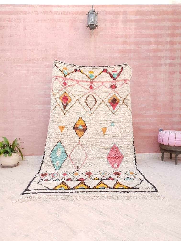 Gorgeous Moroccan Rug, Soft Designer by ME Berber Azilal Rug, beni ourain rug, Authentic rug Nursery rug bedroom rug  living room rug
