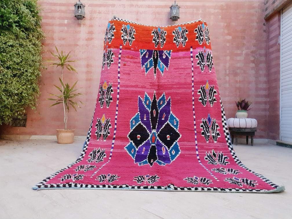 50% OFF CLOSING SALE Gorgeous Moroccan Rug, Hot Pink Berber Rug 5.9x9 Unique boujaad rug, Morrocan runner rug handmade bohemian rug