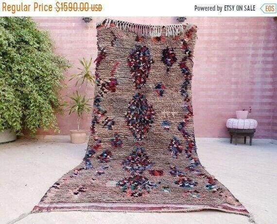 50% OFF CLOSING SALE Vintage Moroccan Rug 4.8x10.3 Gorgeous trubal rug, wool berber rug, boujad rug handmade rug living room berber rug