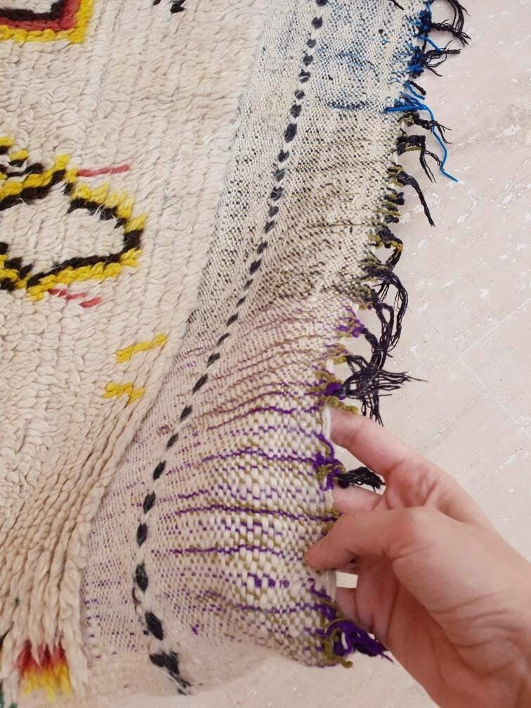 Vintage Moroccan Rug, 4.5x8 Gorgeous Azilal Rug, Beige Geometric Berber rug, Midcentury rug, Tribal living room rug